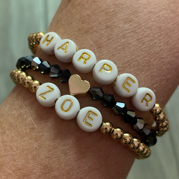 Women’s custom name bracelet set - Picture 2 of 2